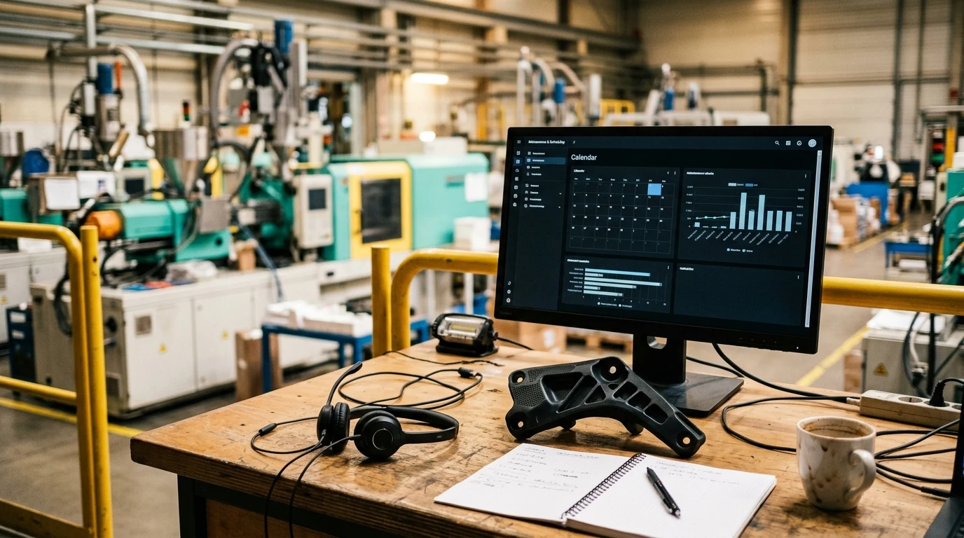 Technischer Support online — Service-Techniker am digitalen Buchungs-Tool